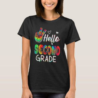 Camiseta Signo de paz de tinte Hola Primer Día De 2º Grado 