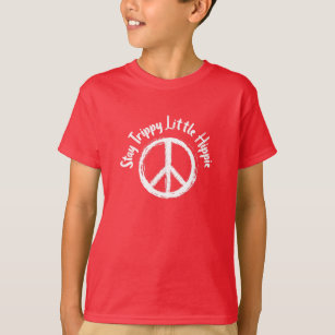Camiseta Signo de paz de tinte único, trippy hippie pequeño