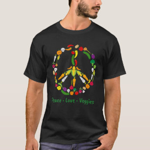 Camiseta Signo de paz de verduras de kawaii Vegan T