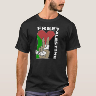 Camiseta Signo de paz del corazón de la paloma palestina li