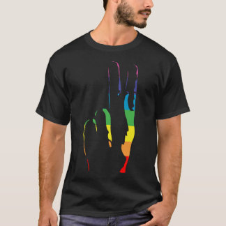 Camiseta Signo de paz del orgullo arcoiris