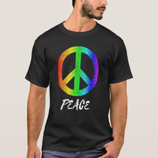 Camiseta Signo de paz del orgullo arcoiris de la libertad 6 (Anverso)
