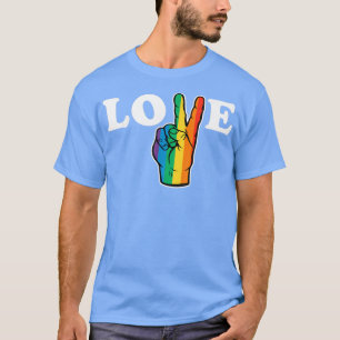 Camiseta Signo de paz divertida con amor Gay Orgullo LGBT M