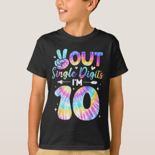 Camiseta Signo de Paz Doble Dígitos 10º Cumpleaños Para Niñ