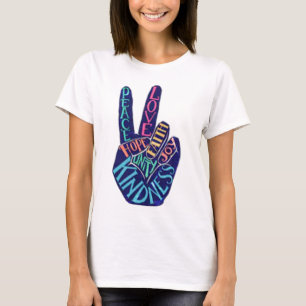 Camiseta Signo de paz Fe de amor Humanidad Alegría Amabilid