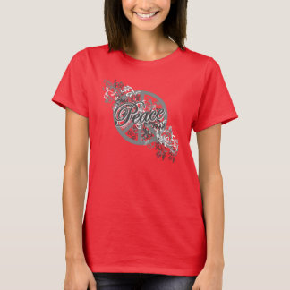 Camiseta Signo de paz Filigree Floral Scroll