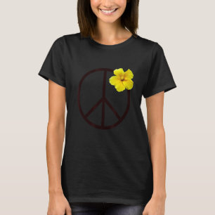 Camiseta Signo de paz Flor amarilla hibiscus