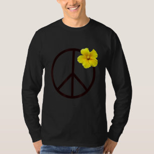 Camiseta Signo de paz Flor amarilla hibiscus