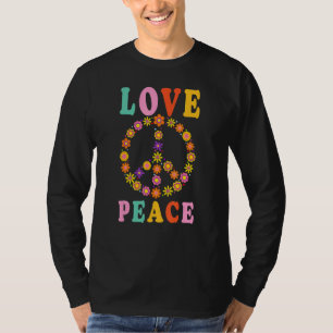 Camiseta Signo de paz Flor vestuario hippie 60's 70s