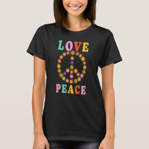 Camiseta Signo de paz Flor vestuario hippie 60's 70s