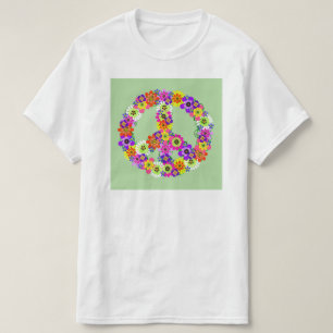 Camiseta Signo de paz floral