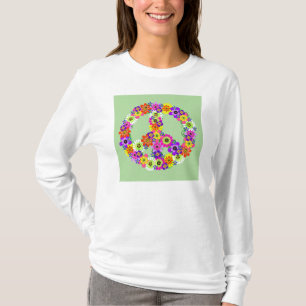 Camiseta Signo de paz floral