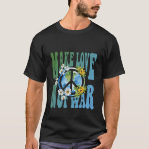 Camiseta Signo de paz floral harto hippie retro de amor no 