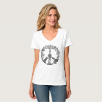 Signo de paz floral Lápiz de dibujo elegante Boho