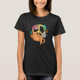 Camiseta Signo de paz floral Lazy Cat 70 S Estilo gráfico H