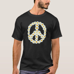 Camiseta Signo de paz Flores coloridas brillantes Hippi de