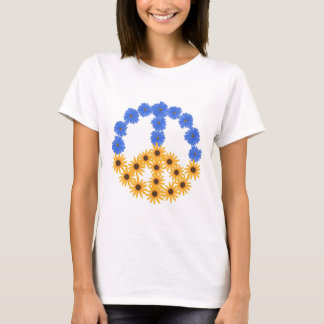 Camiseta Signo de paz girasoles amarillos flores cosmales a