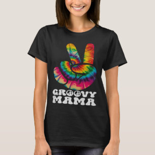 Camiseta Signo de paz Groovy Mama Hand Hippie Tie Dye
