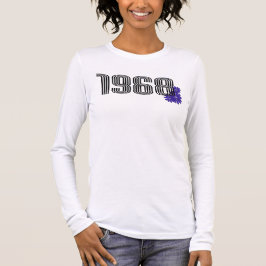 Camiseta Signo de paz hippie de 1968: Púrpura poder de flor