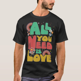 Camiseta Signo de paz hippie de amor 60's Groovy Retro Vint
