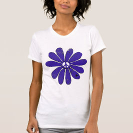 Camiseta Signo de paz HIppie Flor morado mal aspecto