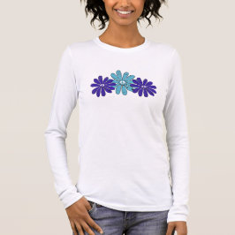 Camiseta Signo de paz hippie flor poder Aqua Purple