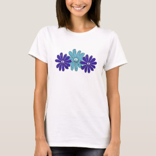Camiseta Signo de paz hippie flor poder Aqua Purple