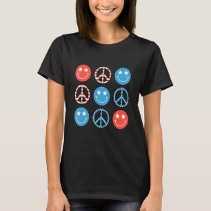 Camiseta Signo de paz Hippie Imagine patriota de feriado de