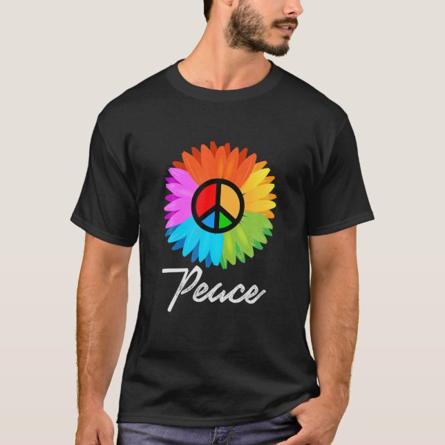 Camiseta Signo de paz hippie símbolo amor esperanza regalo  (Anverso)