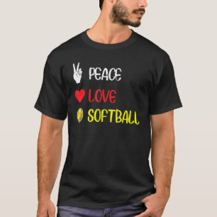 Camiseta Signo de paz hippie Softball Softball Jugador de S