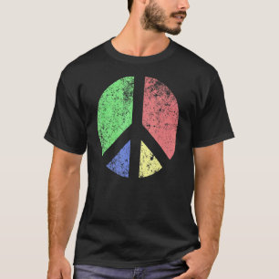 Camiseta Signo de paz inverso retro Símbolo hippie años 60