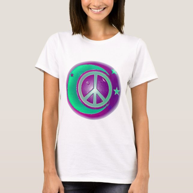 Camiseta Signo de paz, luna y 3 estrellas (Anverso)