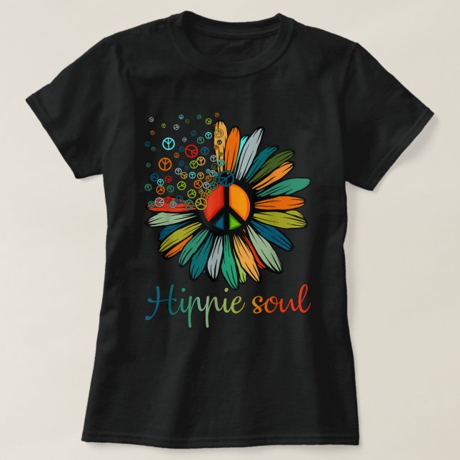 Camiseta Signo de paz margarita Hippie Soul amantes de los  (Diseño del anverso)