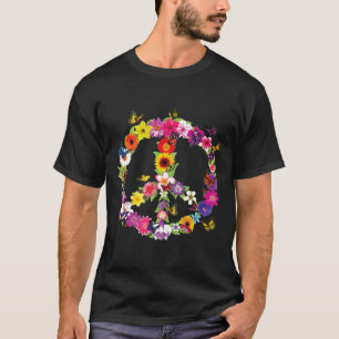Camiseta Signo de paz mariposa Flor floral Naturaleza de lo