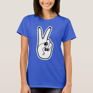 Camiseta Signo de paz Movimiento de Unidad Blanca y Negra a