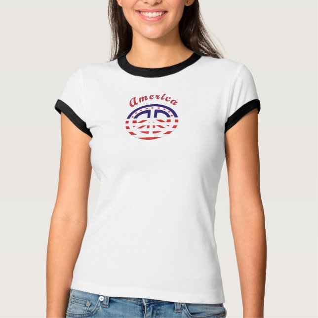 Camiseta Signo de paz patriótico (Anverso)
