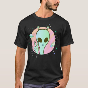 Camiseta Signo de paz planetario estrellas UFO Guay Trippy 