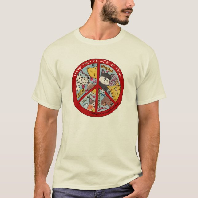 Camiseta Signo de paz Protección animal (Anverso)
