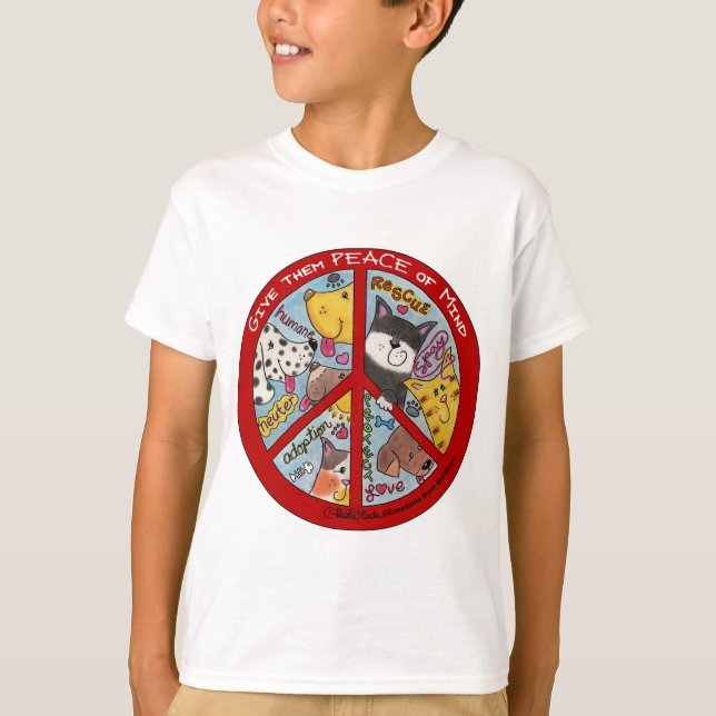 Camiseta Signo de paz Protección animal (Anverso)