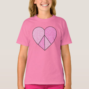 Camiseta Signo de paz purpurina Corazón