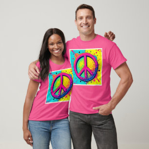 Camiseta Signo de Paz Retro Colorido
