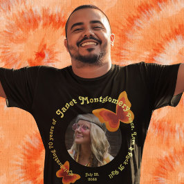 Camiseta Signo de paz retro cumpleaños de mariposa psicodél