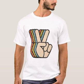 Camiseta Signo de paz retro V Dedos