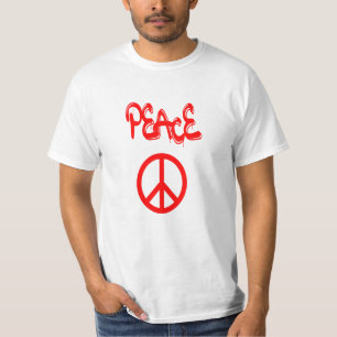 Camiseta Signo de paz roja con paz expulsada en graffiti