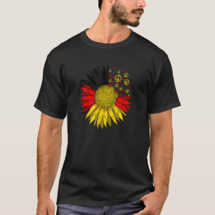 Camiseta Signo de paz Símbolo de amor Alemania Girasol Fl
