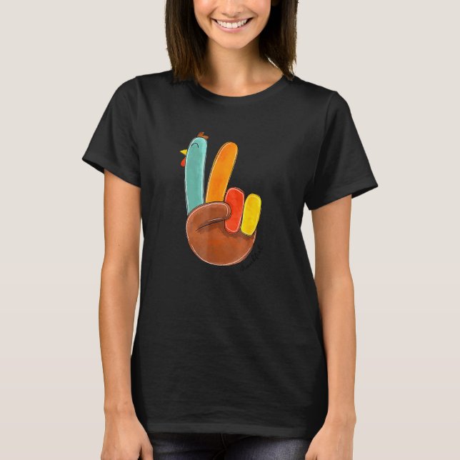 Camiseta Signo de paz Turquía da mano a hippie de acción de (Anverso)