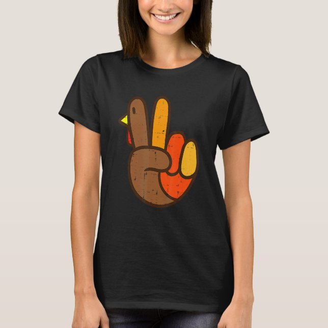 Camiseta Signo de paz Turquía dándole gracias a Guay Hippie (Anverso)