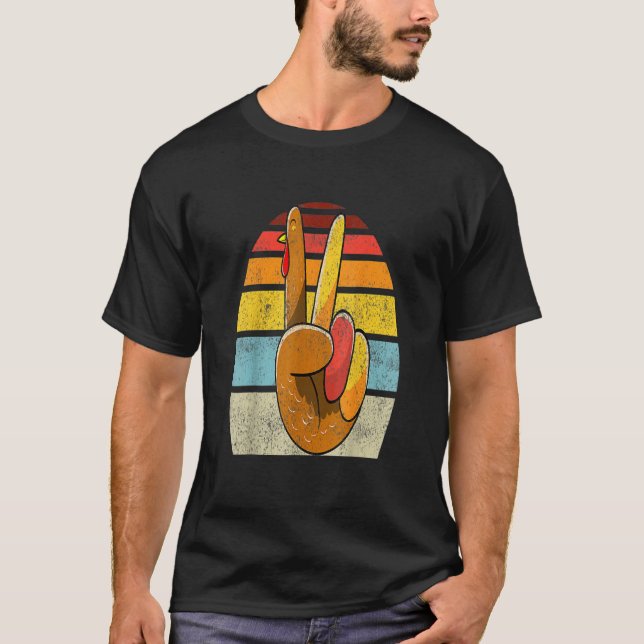 Camiseta Signo de paz Turquía mano Acción de Gracias estilo (Anverso)