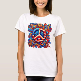 Camiseta Signo de paz-USA-4 de julio-Groovy
