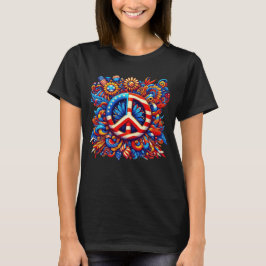 Camiseta Signo de paz-USA-4 de julio-Groovy